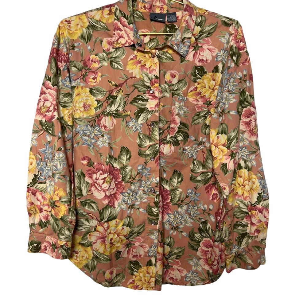 Lizwear Pink Floral Shirt Size Large
